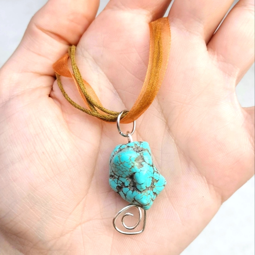 Unique Wire Wrapped Stone Necklace